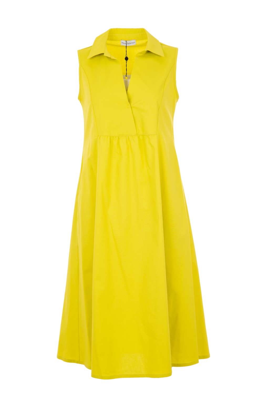 Sleeveless Open Shirt-Dress with Front Ruching and Side Pockets