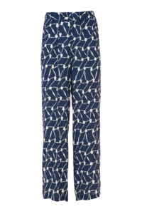 Image of Viscose Printed Wide Legged Trousers with Elasticated Waistband
