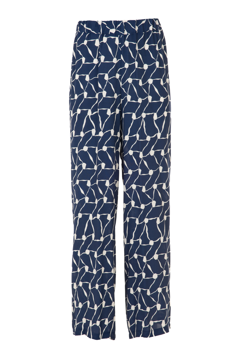 Viscose Printed Wide Legged Trousers with Elasticated Waistband
