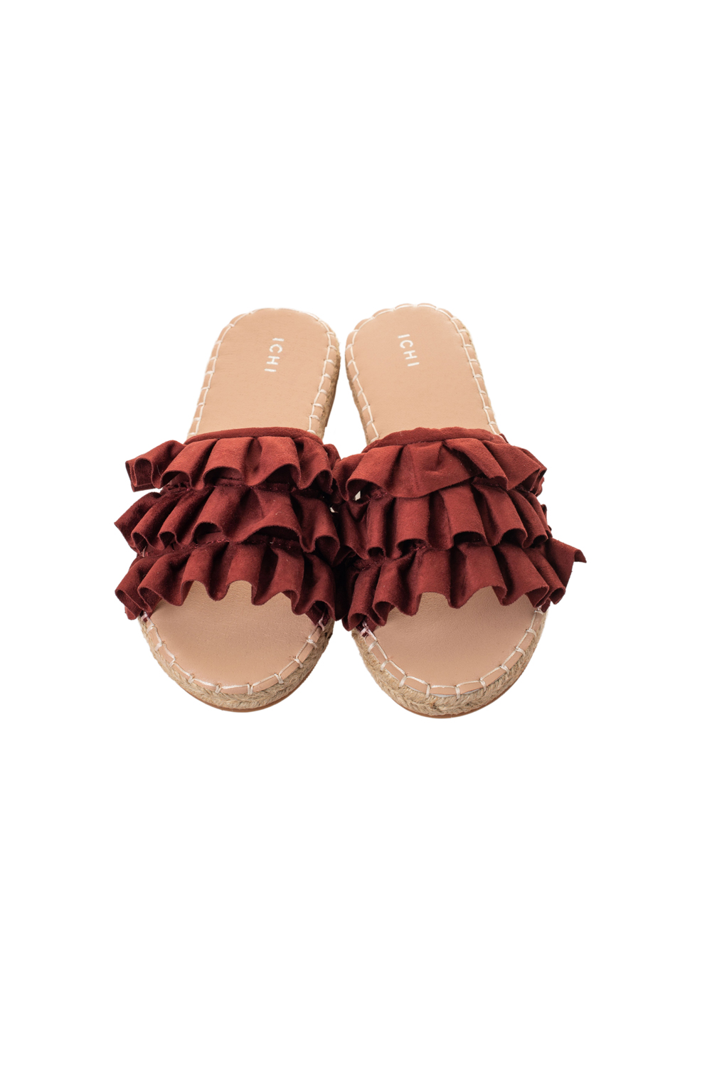 Cord Sole Mule with Faux-Suede Frills