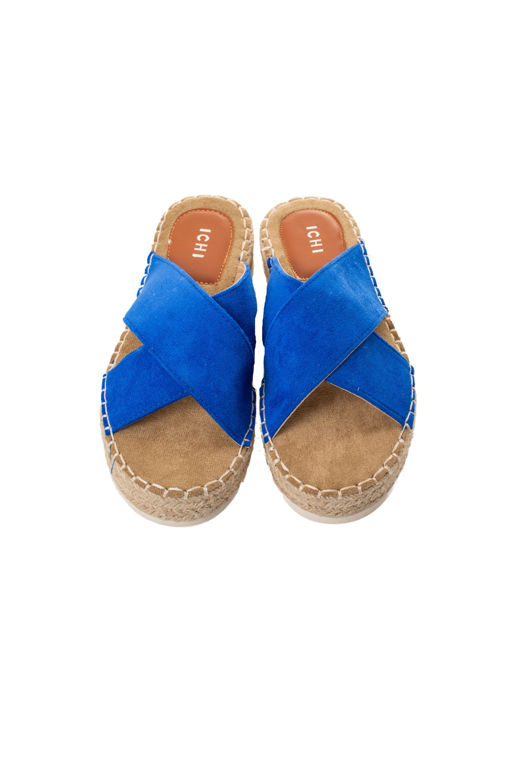 Faux Suede and Cord Criss-Cross Mules with Rubber Sole