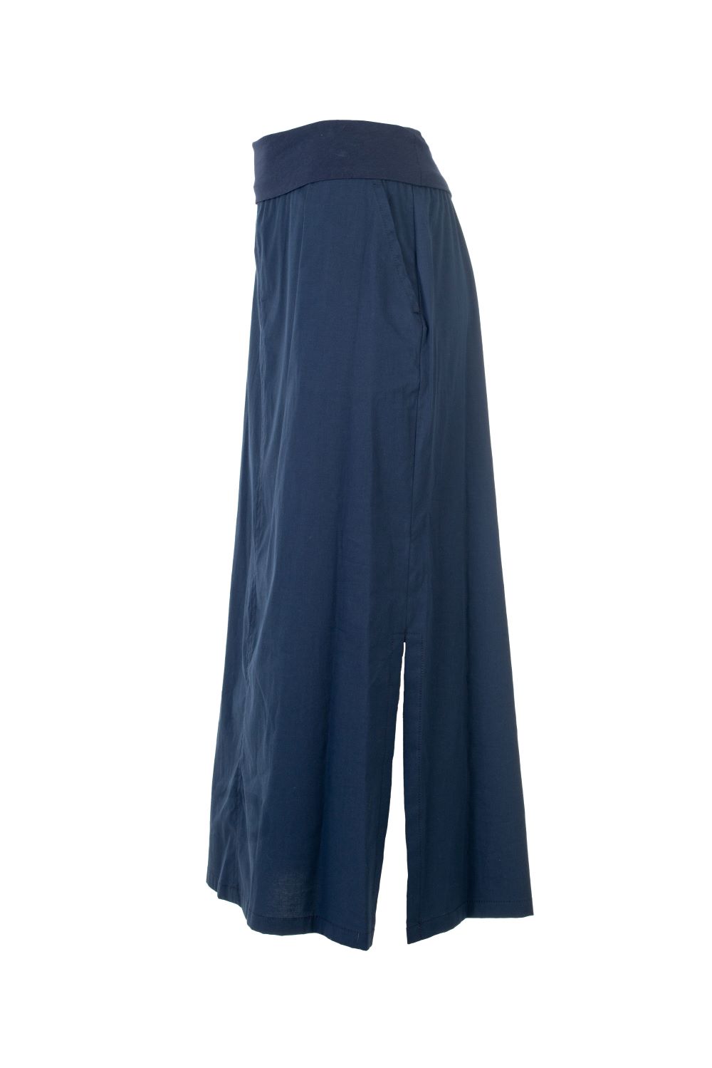 Long Skirt with Large Elasticated Waistband,Side Pockets and Slits