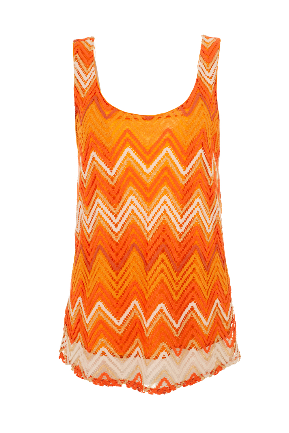 Zig Zag Lace Top with Coloured Lining