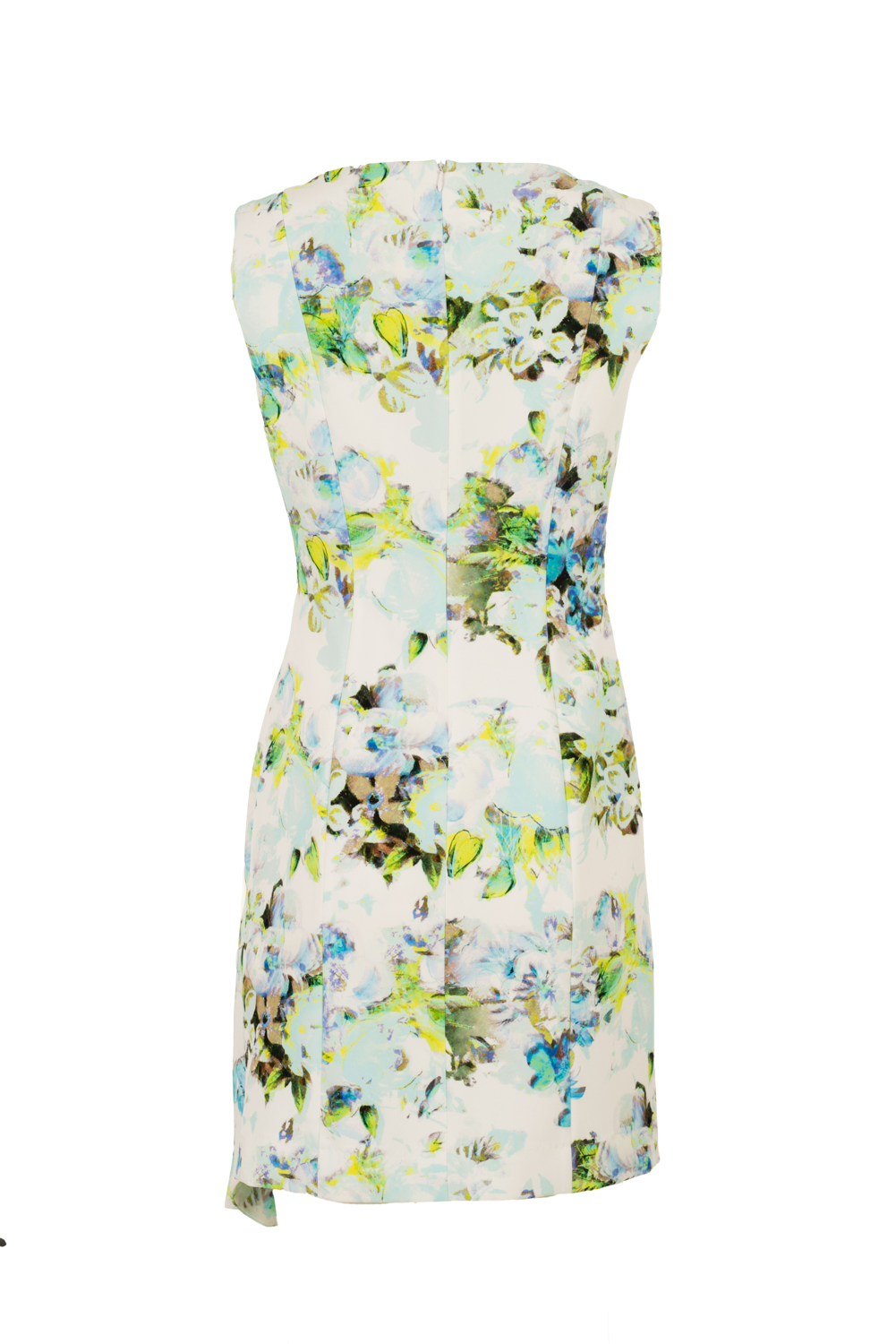 Floral Shift Dress with Side Ruching Detail