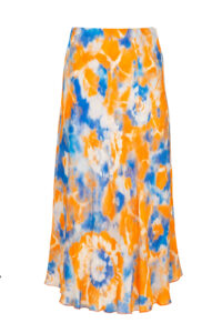 Image of Tie Dye Flared Midi Skirt with Elasticated Waistband