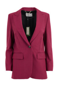 Image of Long Tailored Soft Curved Jacket with Mini “Pied De Poule “Pattern