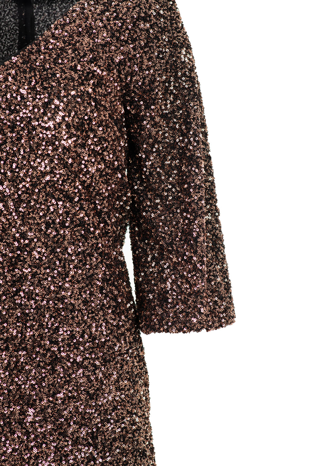 Allover Sequinned Mini Dress with Puffed Cuffs