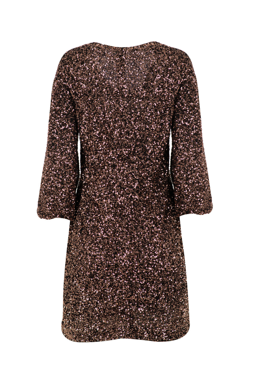 Allover Sequinned Mini Dress with Puffed Cuffs