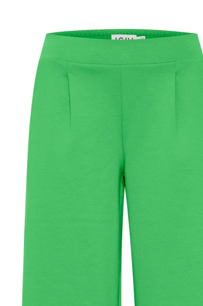 Cropped Wide-Leg Jersey Trousers with Elasticated Backband -Ichi