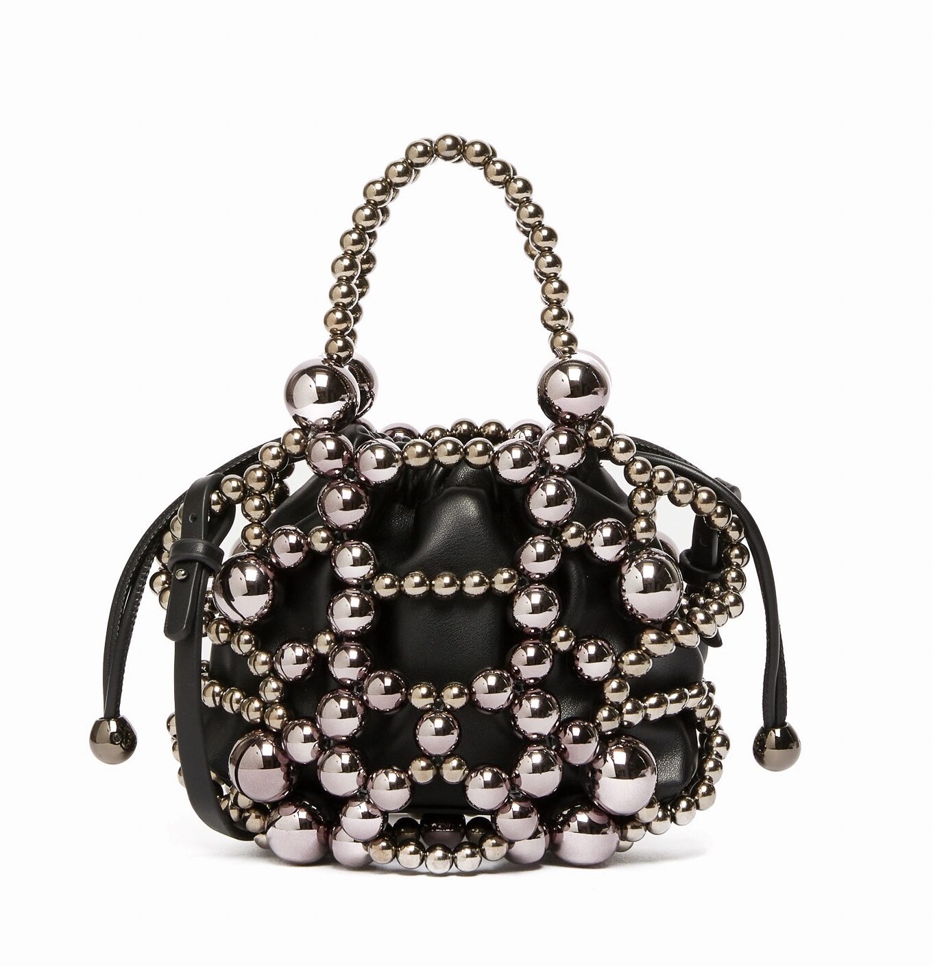 Image of Small Metallic Bag with Inside Faux Leather Pouch,Handle and Extra Long Strap – Marella