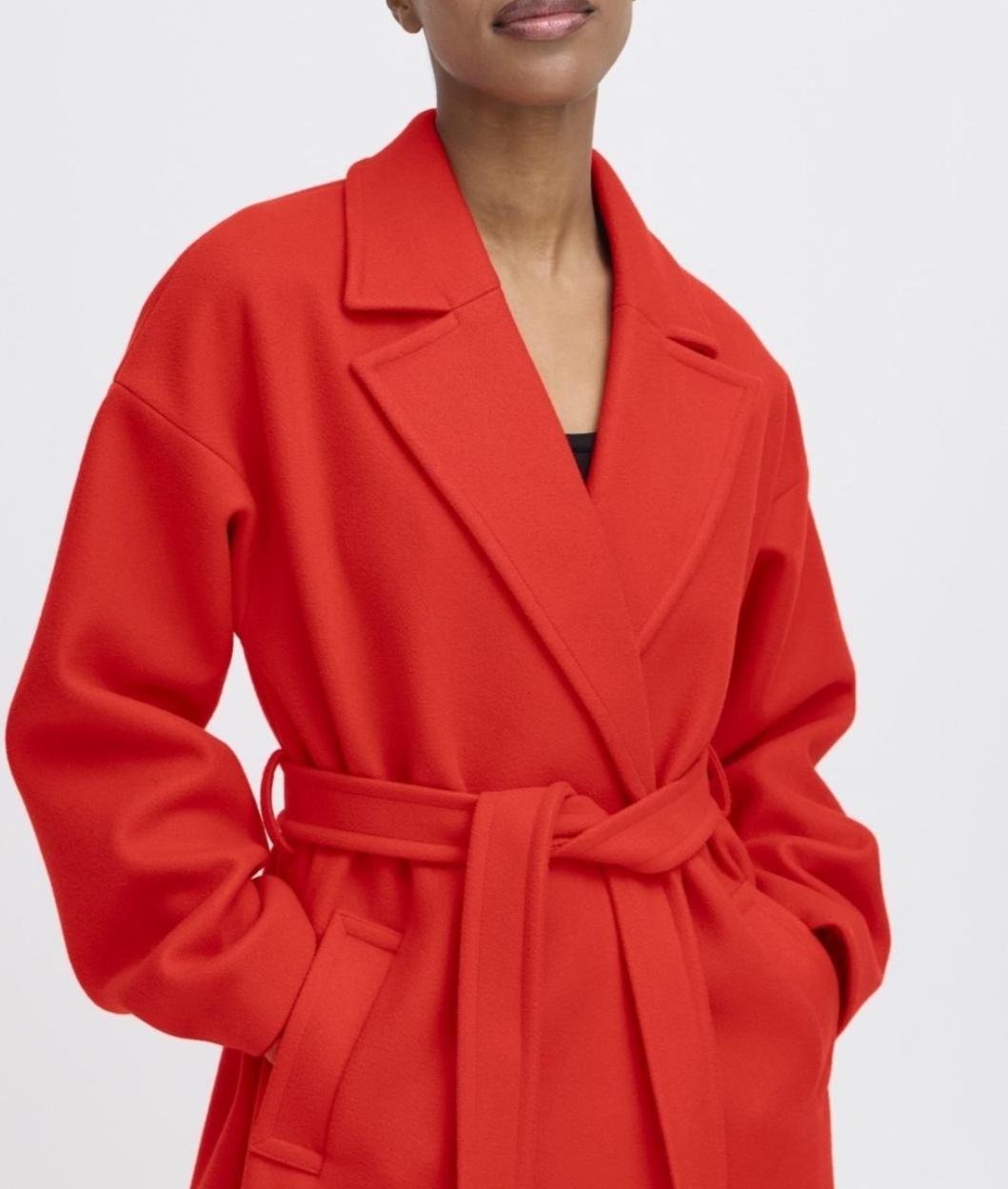 Long Belted Coat with Big Pockets – Ichi