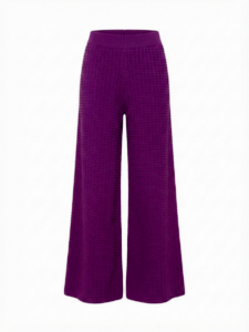 Image of Chevron Knit Trousers with Elasticated Waistband -Kourbela