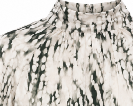 ‘Ebru’ Patterned High Neck Blouse – Kourbela