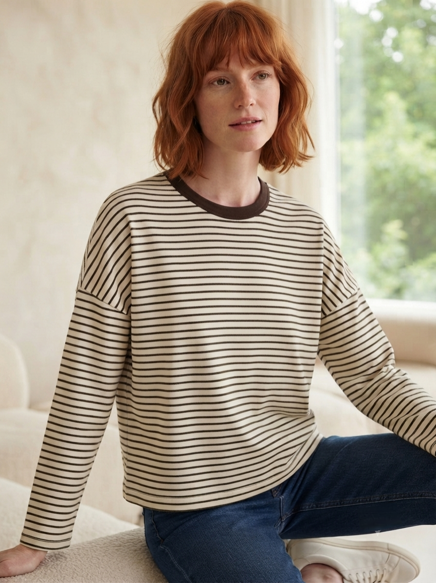 Slouchy Striped Blouse – Sunny Studio