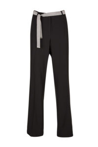 Image of Soft Trousers with Elasticated  Back Waistband and Matching Belt