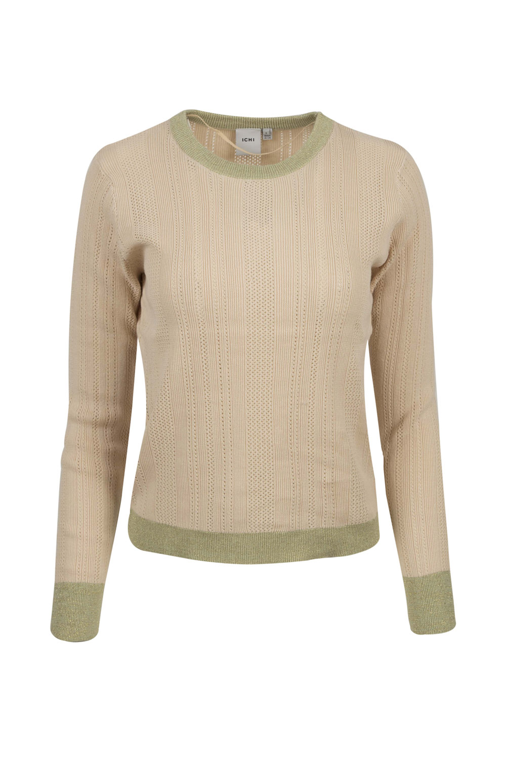 Jumper with Striped Openwork and Contrasted Lurex Finishes