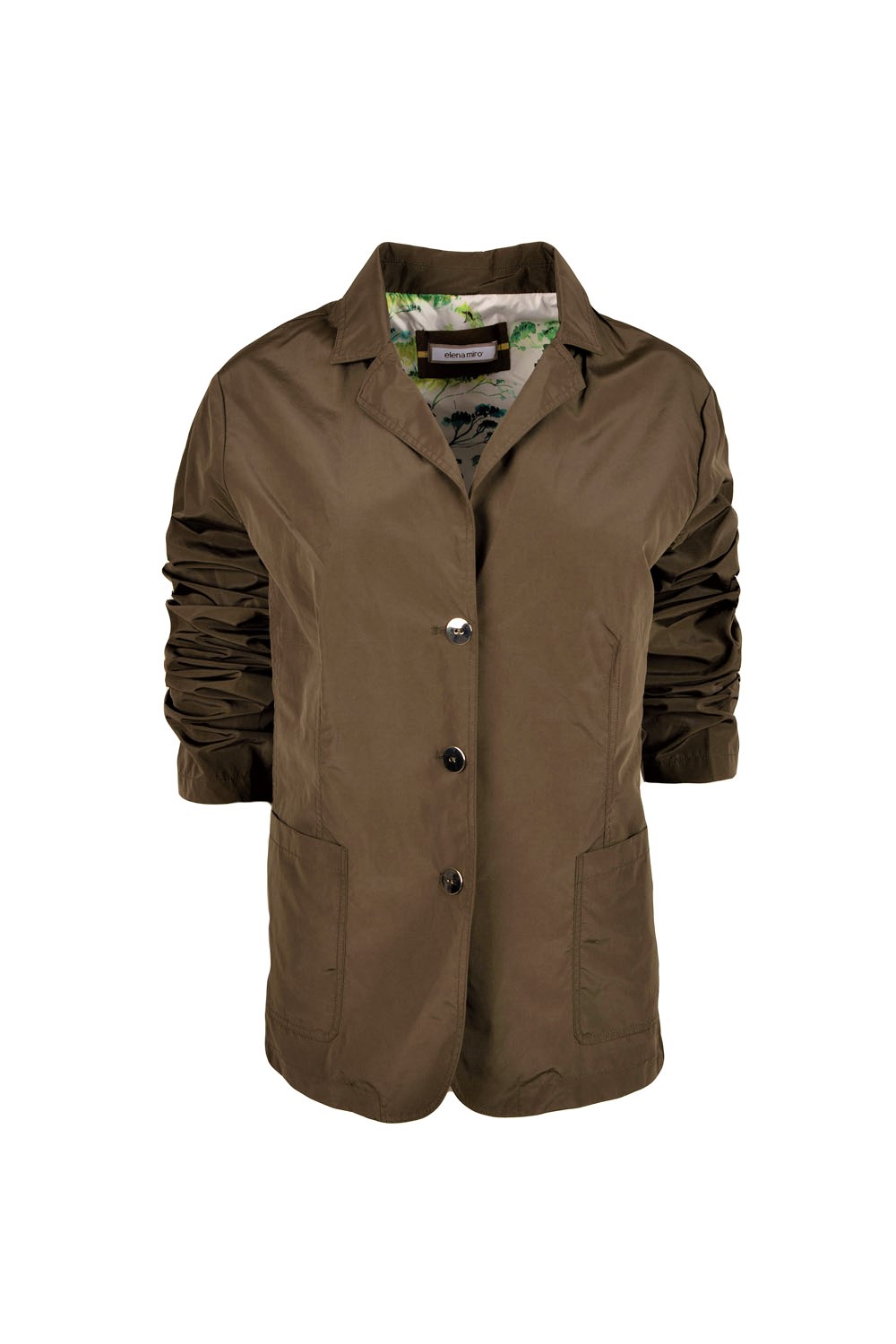 Utility Style Jacket with Seam Ruching Detail