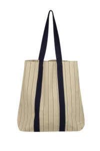 Image of Large Striped Cotton Tote Bag