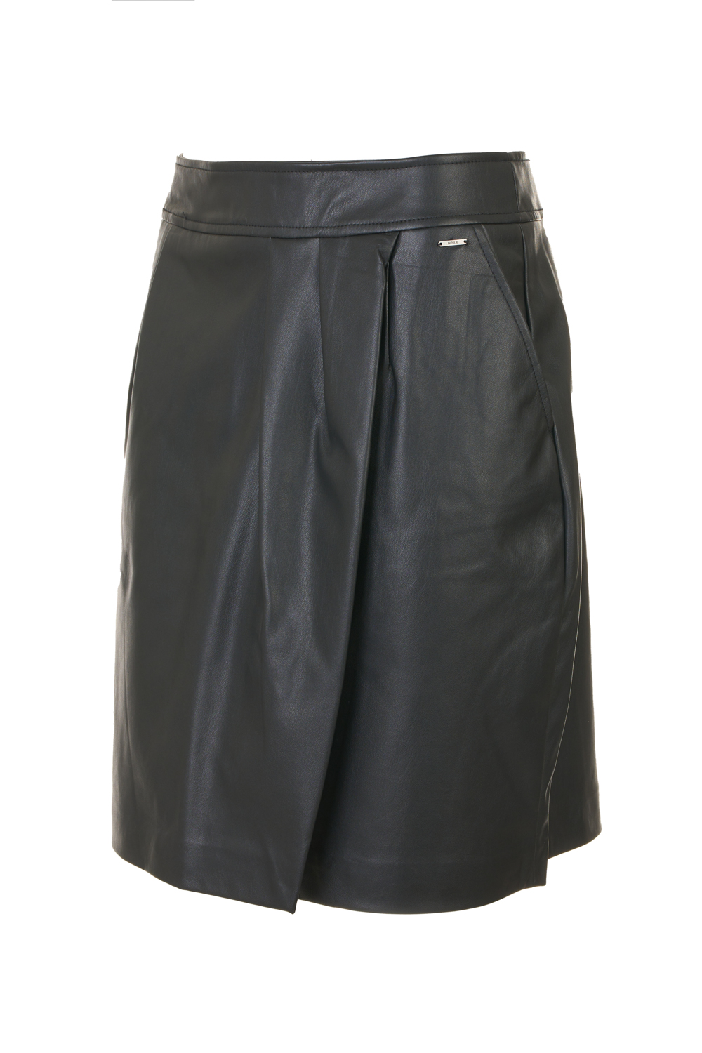 Eco Leather Wrap Mini Skirt-Mexx