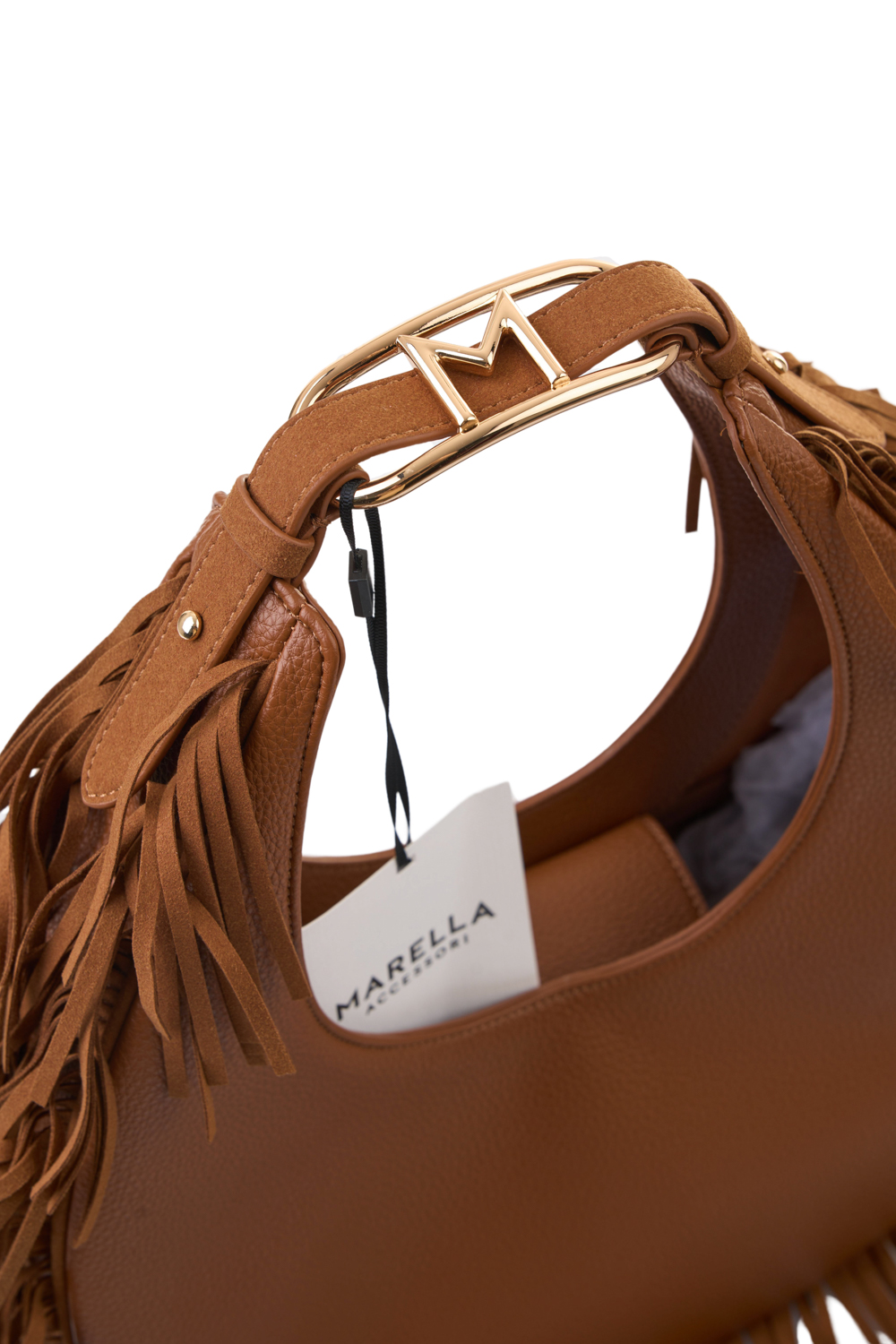 Structured Eco-Leather Curvy Boho Bag (Marella)