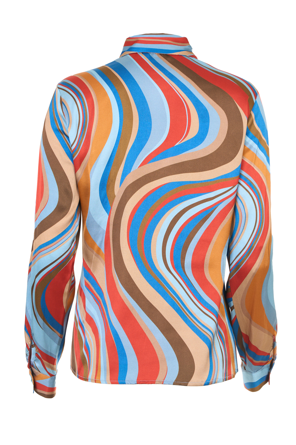 Wavy Patterned Silky Shirt – Caractere
