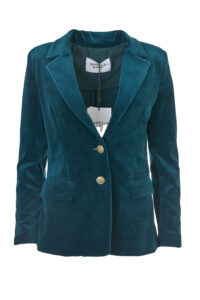 Image of Soft Curved Stretchy Velvet Jacket (without Lining) and Decorative Buttons – Marella