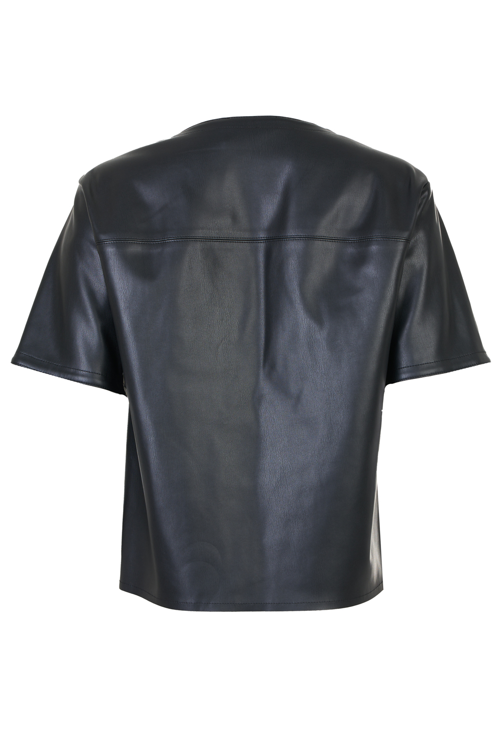 Eco Leather Boxy Blouse with Back Seam Detail – Jijil