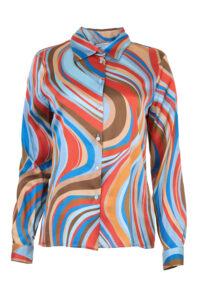 Image of Wavy Patterned Silky Shirt – Caractere
