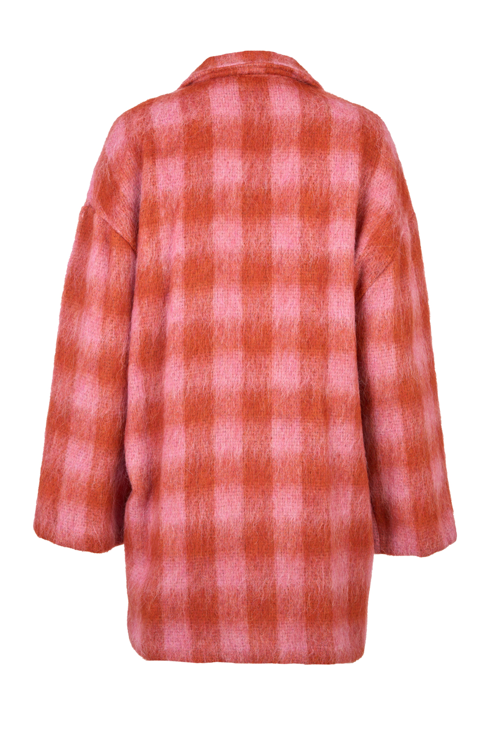 Textured Large Check Duster Coat with Side Pockets – Maria Bellentani