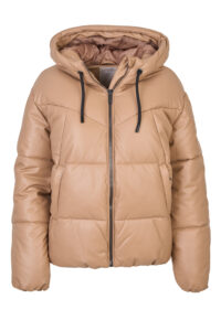 Image of Faux Leather Hooded Puffa Jacket – Mexx