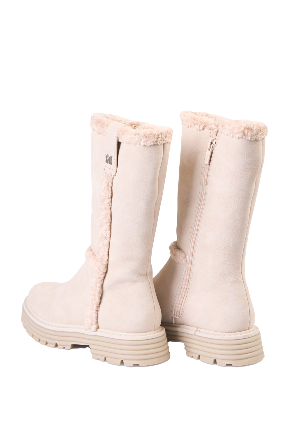 Nubuck Booty with Chunky Sole and Furry Detail – Mexx