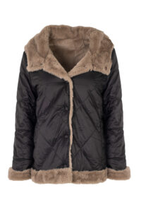 Image of Reversible Faux-Fur and Quilted Jacket