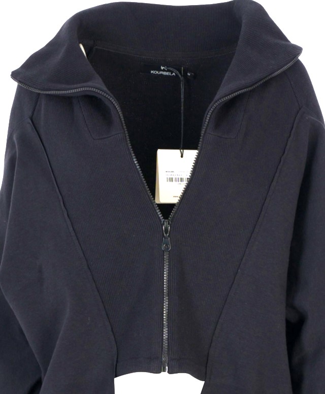 Oversized Double Textured Asymmetric Cotton Jacket with Zip (Ioanna Kourbela)