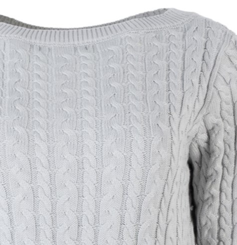 Cable Knit Boatneck Cotton Sweater (Guess)