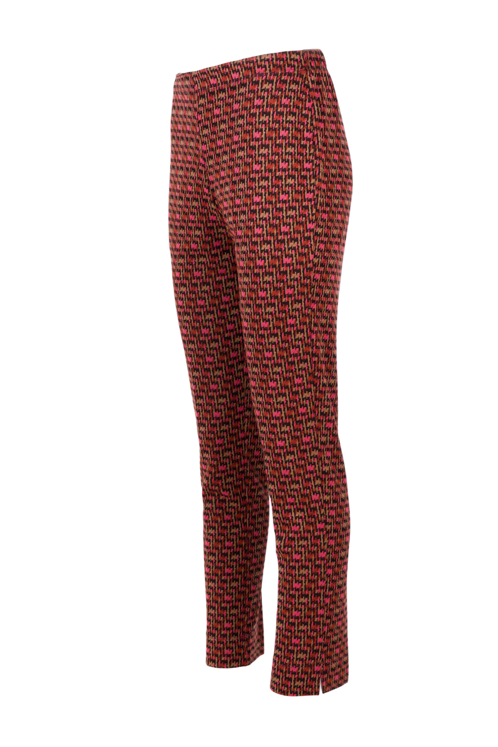 Jersey “Pied de Coq” Printed Trousers with Elasticated Waistband (Maria Bellentani)