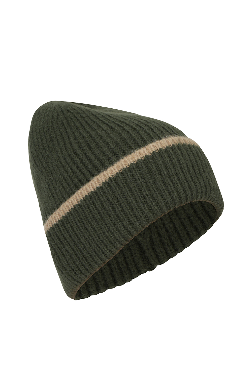 Knitted Beanie Cap with Contrasting Edge – Ichi