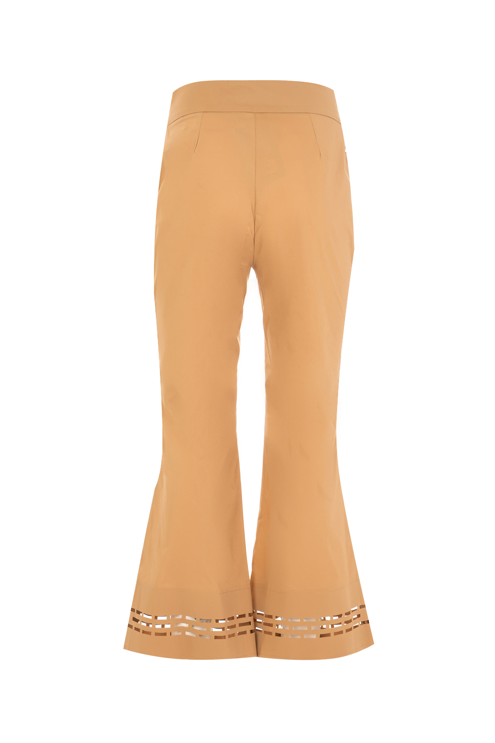 High Waist 7/8 Trousers with Perforated Hem Detail