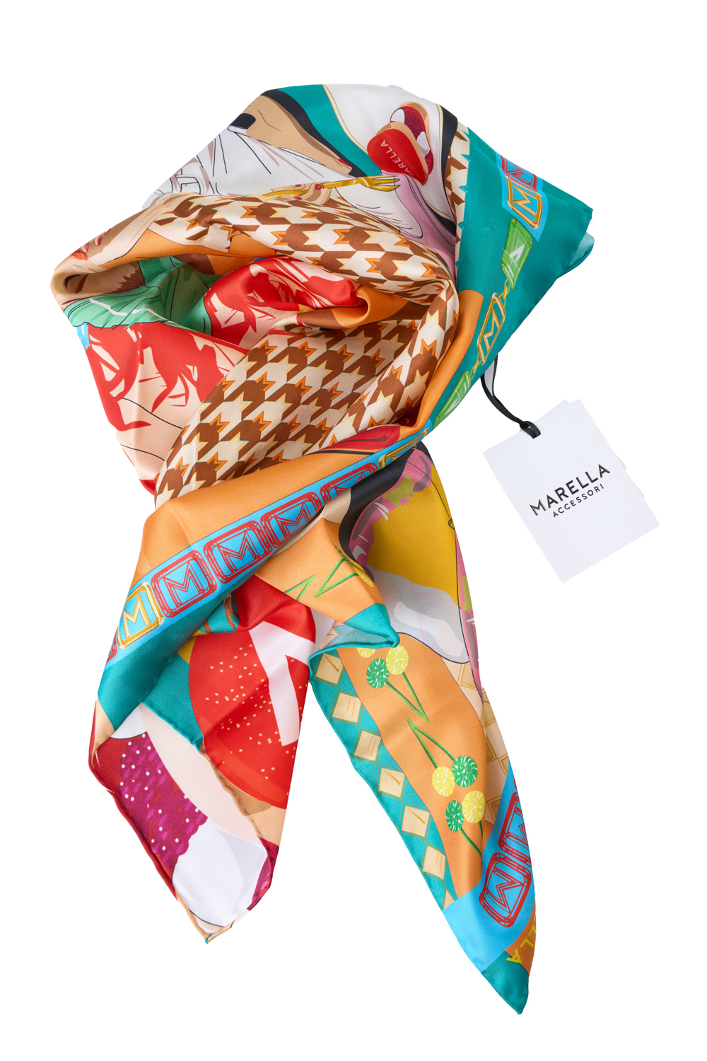 Multicoloured Realistic Printed Large Silk Scarf – Marella