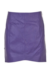 Image of A- Line Eco Leather Mini Skirt with Irregular Hemline – Jijil