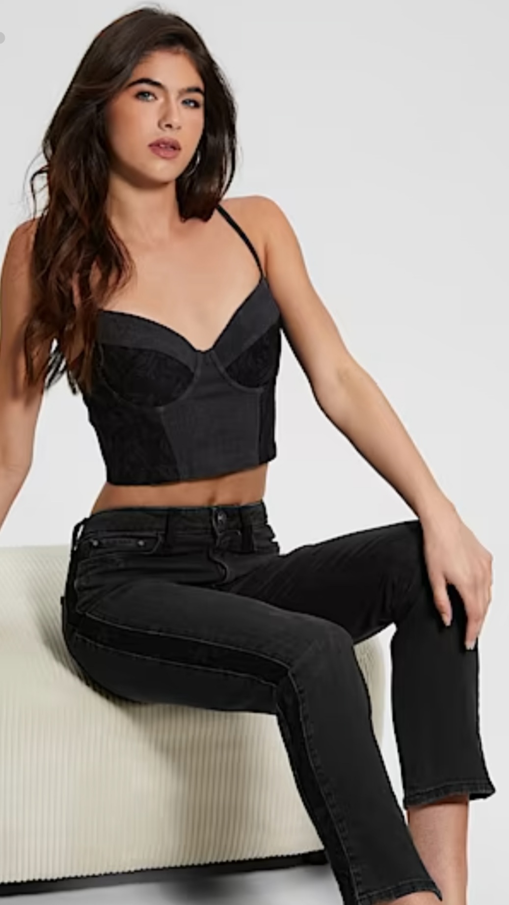 Lace and Denim Lingerie Style Bustier (Guess)