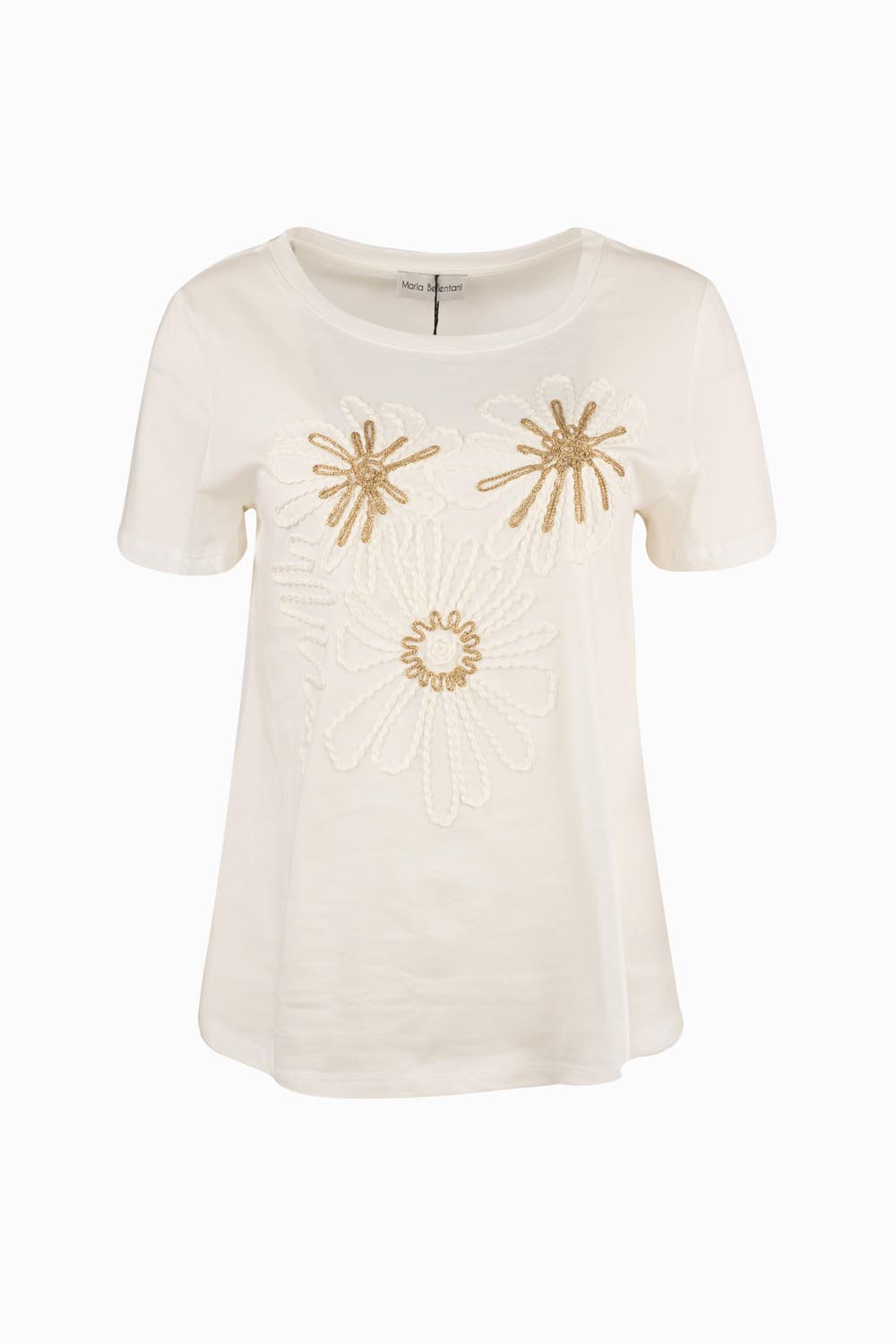 T-Shirt with Front Floral Embroidery