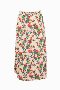 Image of Soft Midi Floral Skirt with Elasticated Back Band