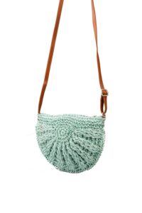 Image of Small Soft Curved Crochet Bag with Long Strap