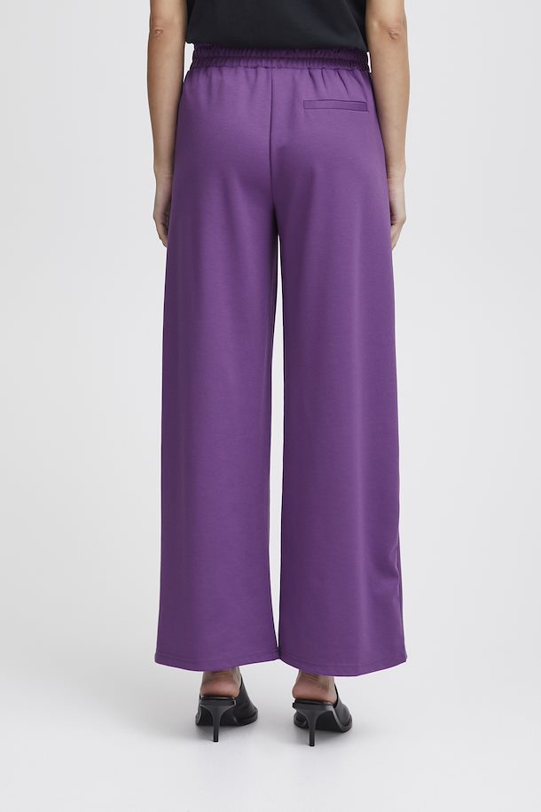 Wide-Leg Jersey Trousers with Elasticated Backband -Ichi