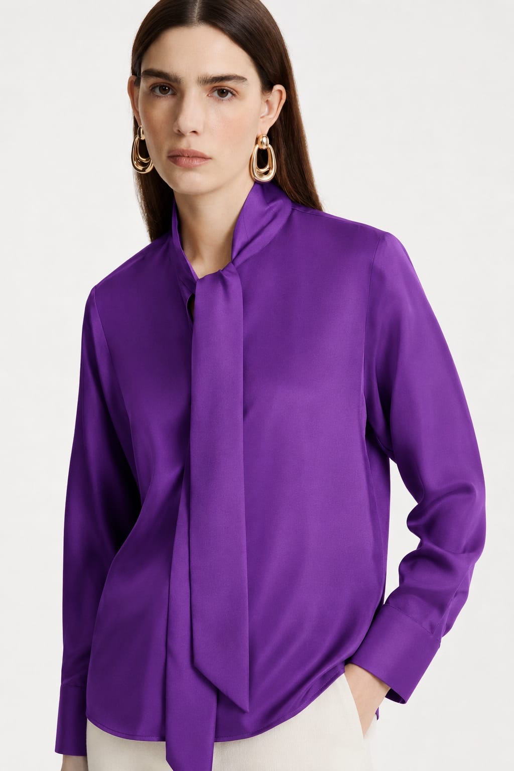 Tie Neck Silk Blouse -Marella