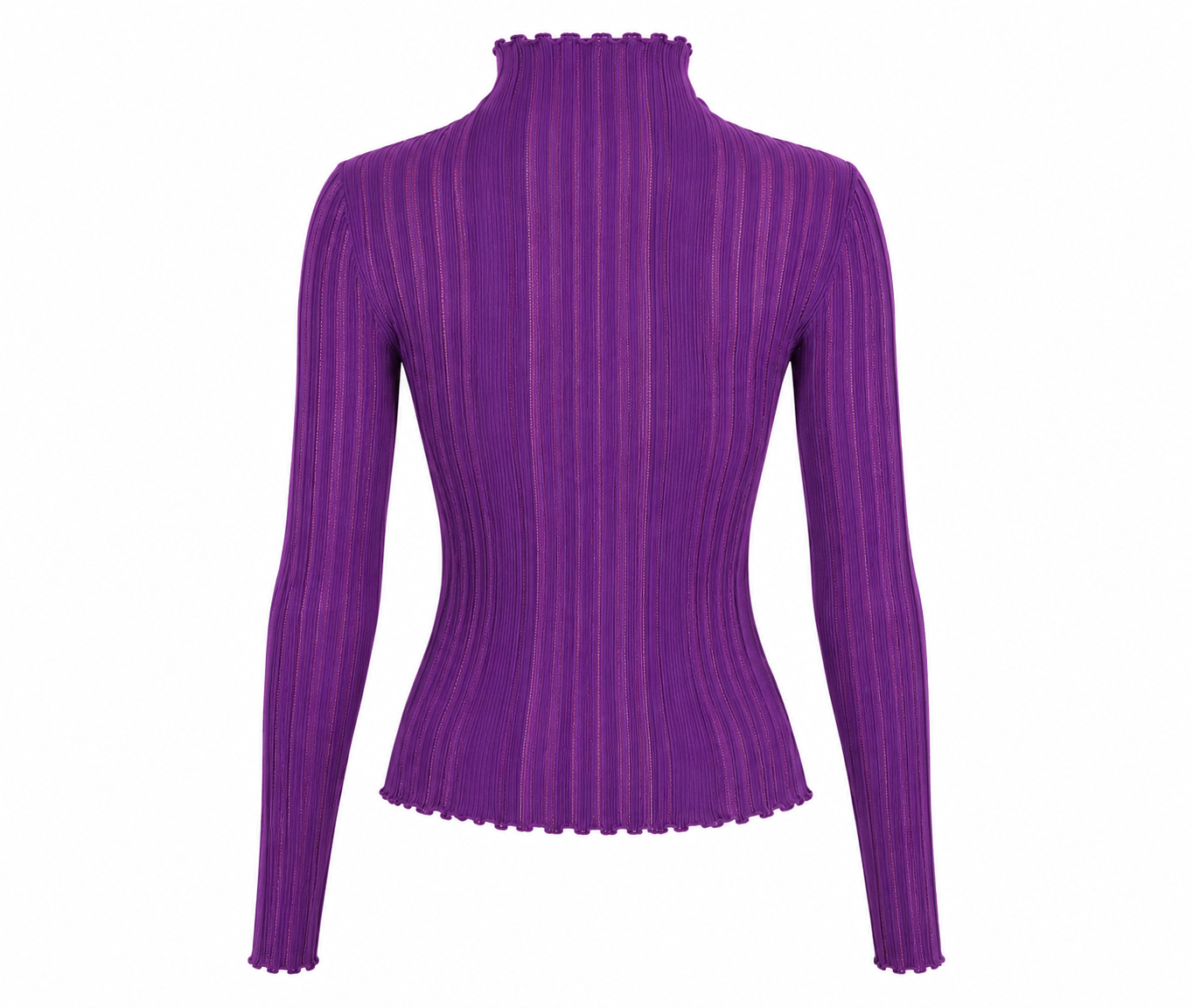 High Neck Ribbed Knit Blouse – Kourbela