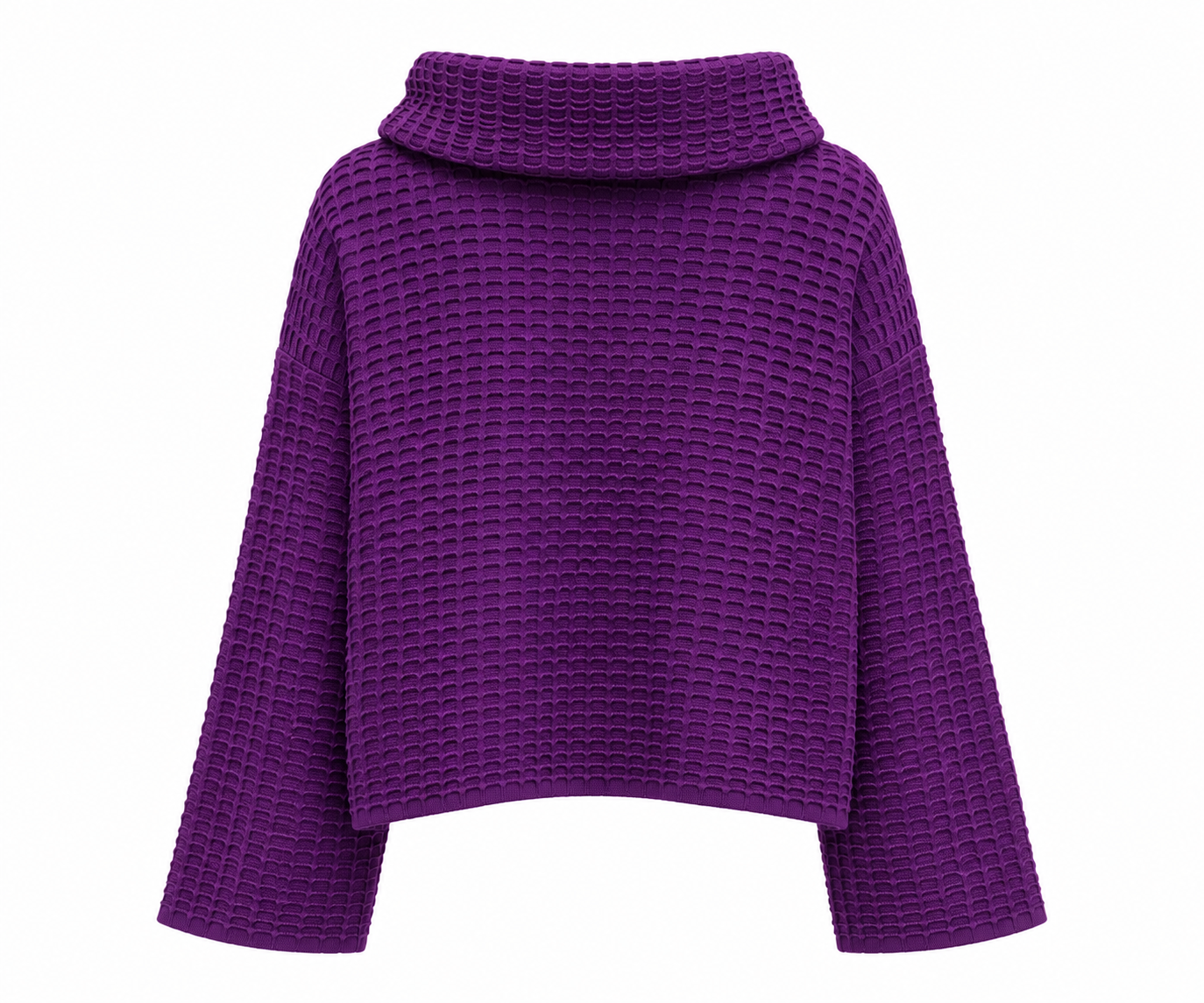 Slouchy Boxy Chevron Knit Sweater with Stand Away Turtle Neck – Kourbela