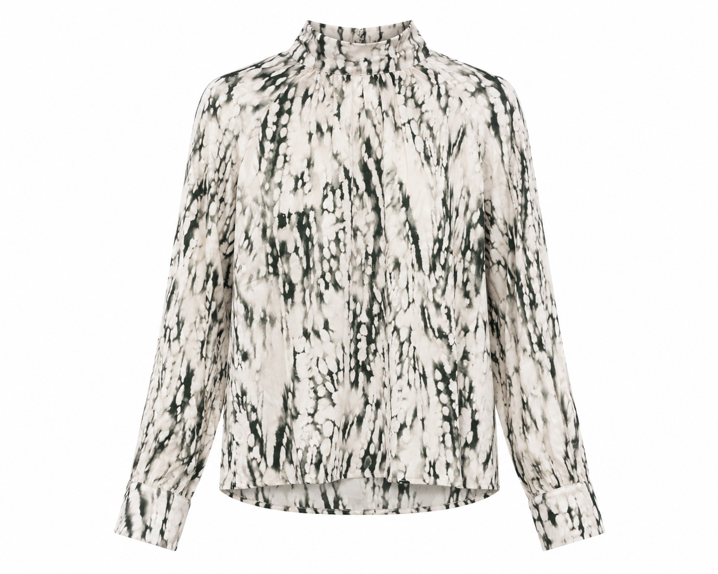 ‘Ebru’ Patterned High Neck Blouse – Kourbela