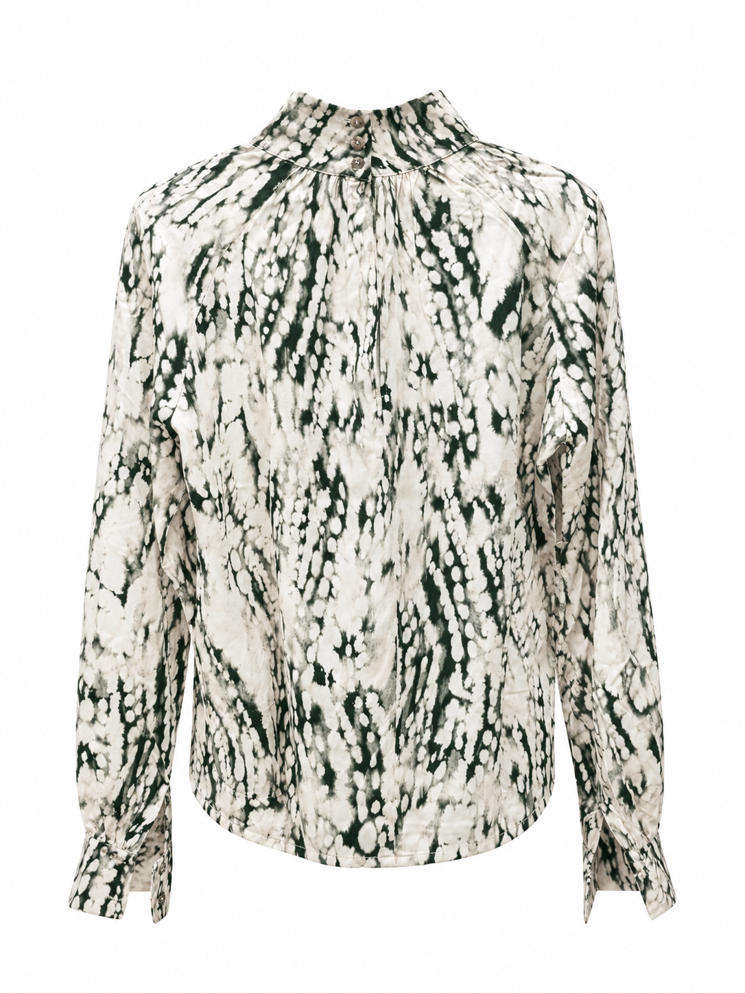 ‘Ebru’ Patterned High Neck Blouse – Kourbela