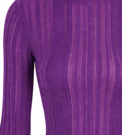 High Neck Ribbed Knit Blouse – Kourbela